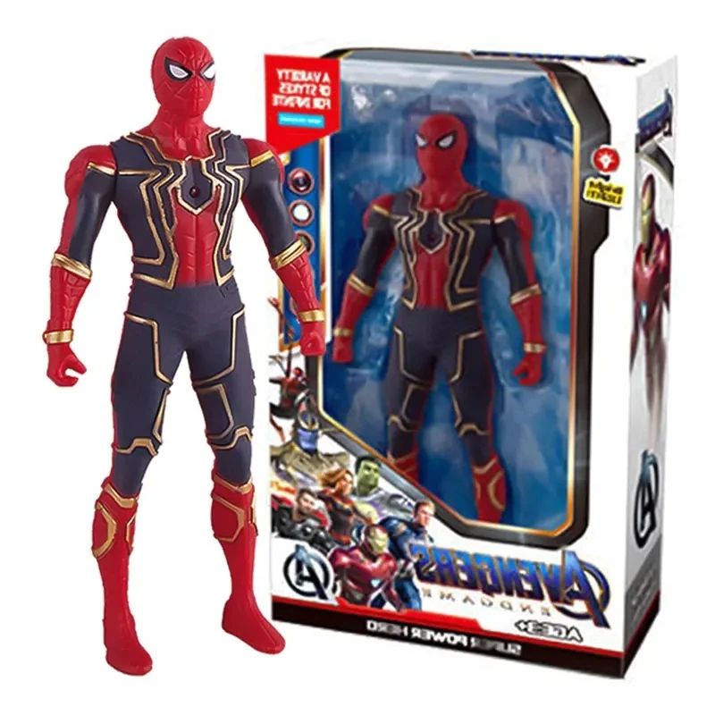 Marvel Superhero Glow Action Figure Set Spider Man Toys, Hulk & Iron Man Mini Collectibles