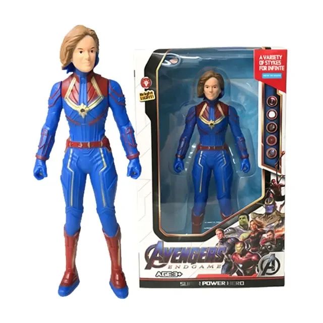 Marvel Superhero Glow Action Figure Set Spider Man Toys, Hulk & Iron Man Mini Collectibles