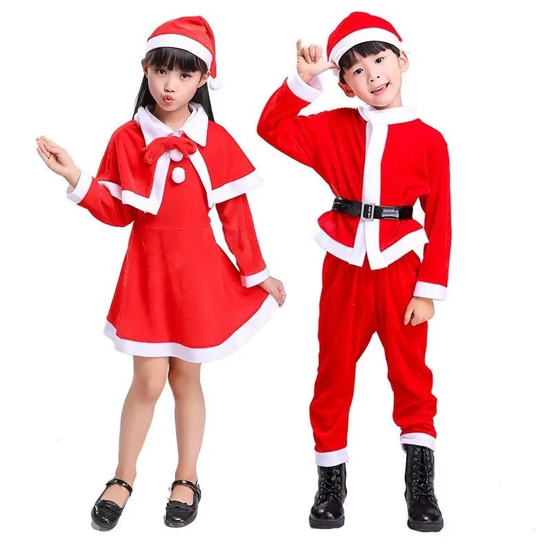 Kids Santa Costume Set – Classic Red Childrens Christmas Costume for Boys & Girls