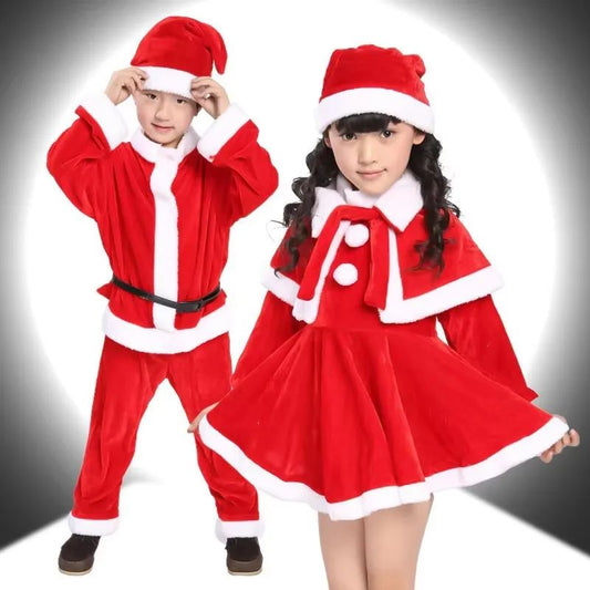 Kids Christmas Santa Costume – Classic Red Holiday Role-Play Outfit for Boys & Girls
