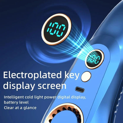 UltraCool Pro Neck Bladeless Fan with Digital Display – Portable Silent USB Rechargeable Personal Fan