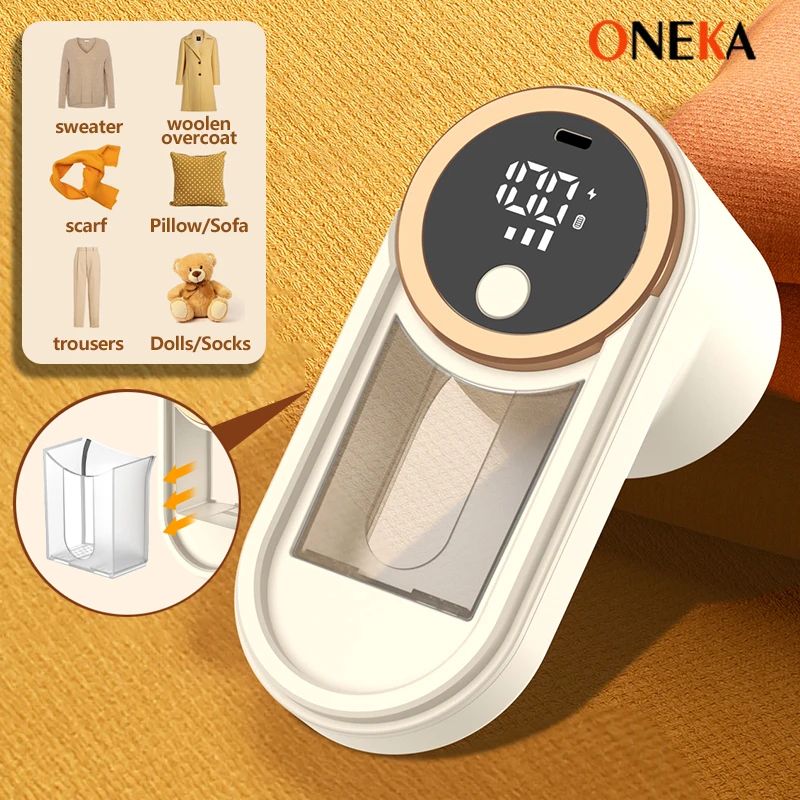 ONEKA Rechargeable Fabric Shaver & Lint Remover for Clothes - Sweater Shaver Defuzzer for Furniture