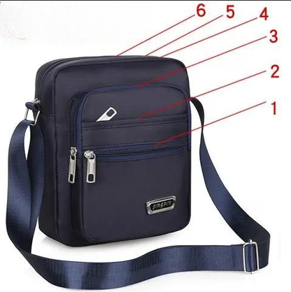 Waterproof Nylon Crossbody Bag, Large Satchel Messenger Shoulder Bags for Men, Casual Travel Handbags