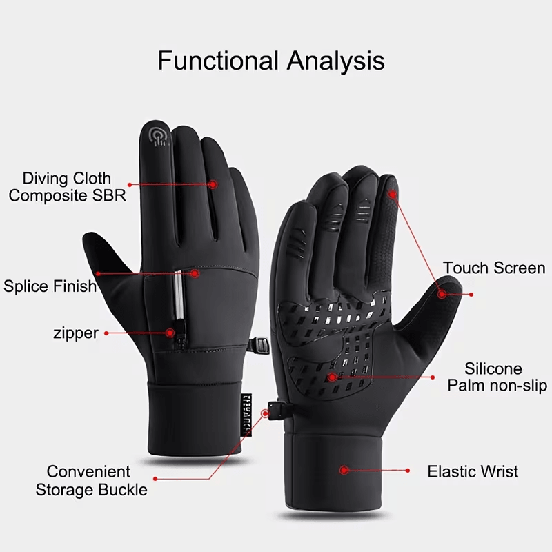 Thermal Waterproof Winter Gloves with Touchscreen Grip for Cycling, Driving & Outdoor Work