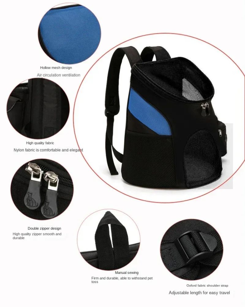 Pet Backpack Carrier Breathable Foldable Travel Backpack for Dogs & Cats