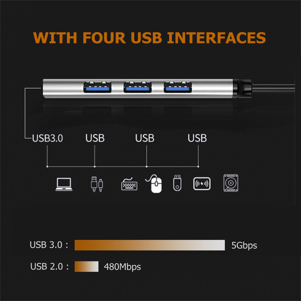 Port USB Type C HUB , Multi USB Splitter Adapter, OTG for MacBook, Lenovo, Xiaomi, HUAWEI, PC Computer Accessories