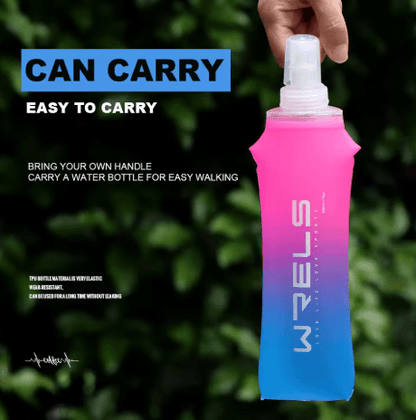 TPU Folding Soft Flask High Flow Portable Sports Water Bottle for Running Hiking and Cycling