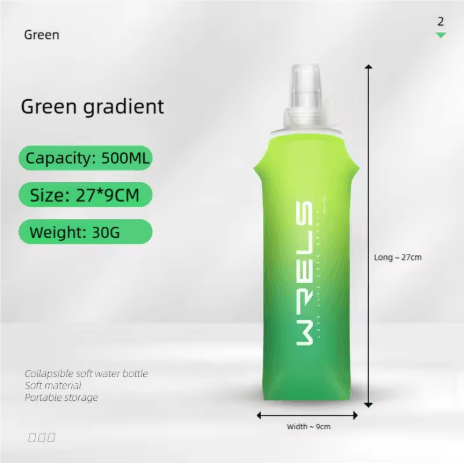 TPU Folding Soft Flask High Flow Portable Sports Water Bottle for Running Hiking and Cycling