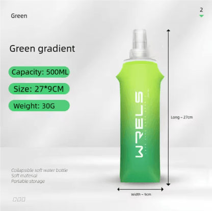 TPU Folding Soft Flask High Flow Portable Sports Water Bottle for Running Hiking and Cycling