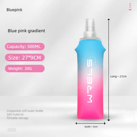 TPU Folding Soft Flask High Flow Portable Sports Water Bottle for Running Hiking and Cycling