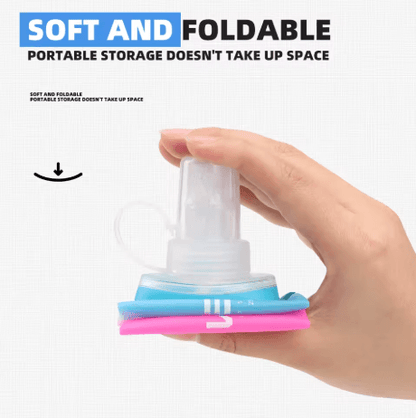 TPU Folding Soft Flask High Flow Portable Sports Water Bottle for Running Hiking and Cycling