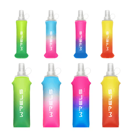 TPU Folding Soft Flask High Flow Portable Sports Water Bottle for Running Hiking and Cycling