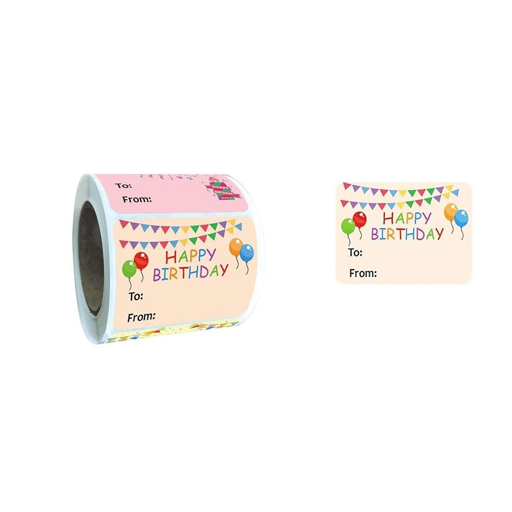 Happy Birthday Gift Tag Stickers 200 Pack Writable To From Labels For Gifts And Parties