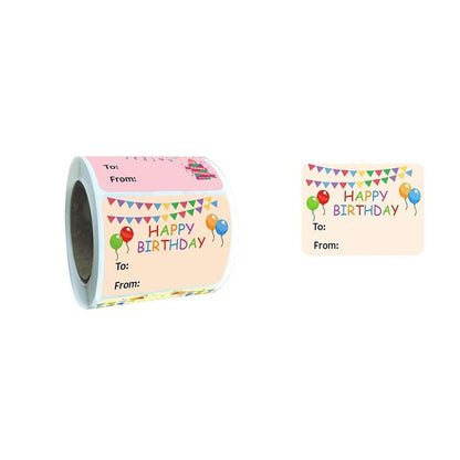 Happy Birthday Gift Tag Stickers 200 Pack Writable To From Labels For Gifts And Parties