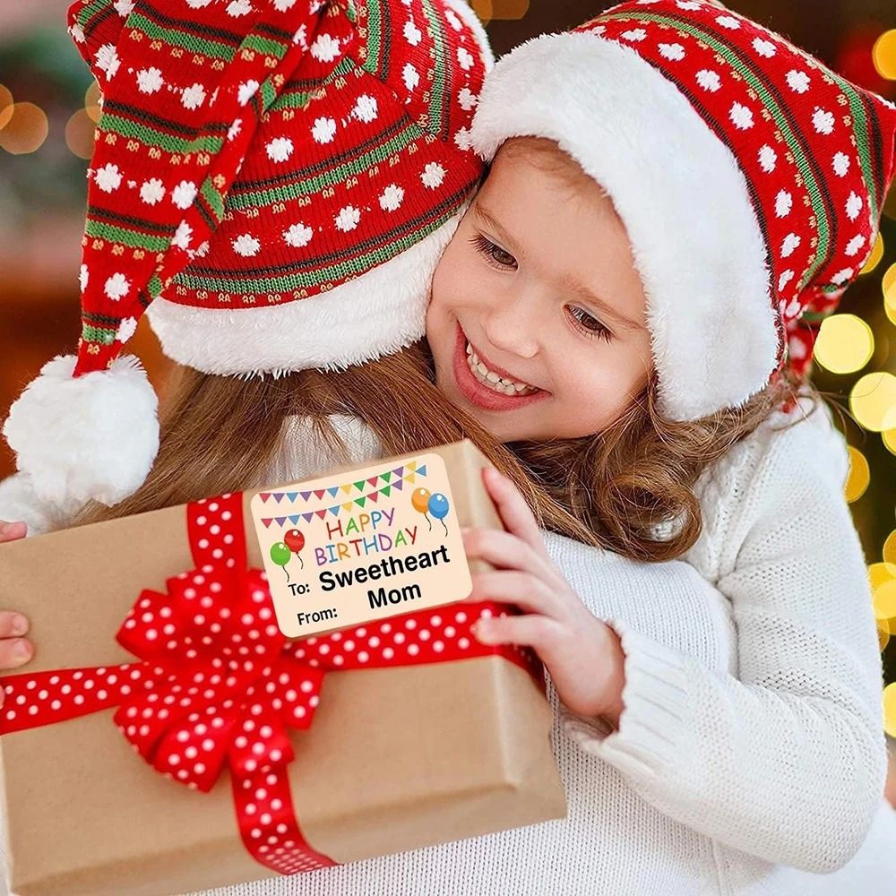 Happy Birthday Gift Tag Stickers 200 Pack Writable To From Labels For Gifts And Parties