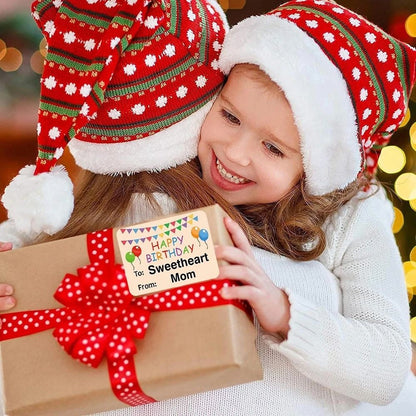 Happy Birthday Gift Tag Stickers 200 Pack Writable To From Labels For Gifts And Parties