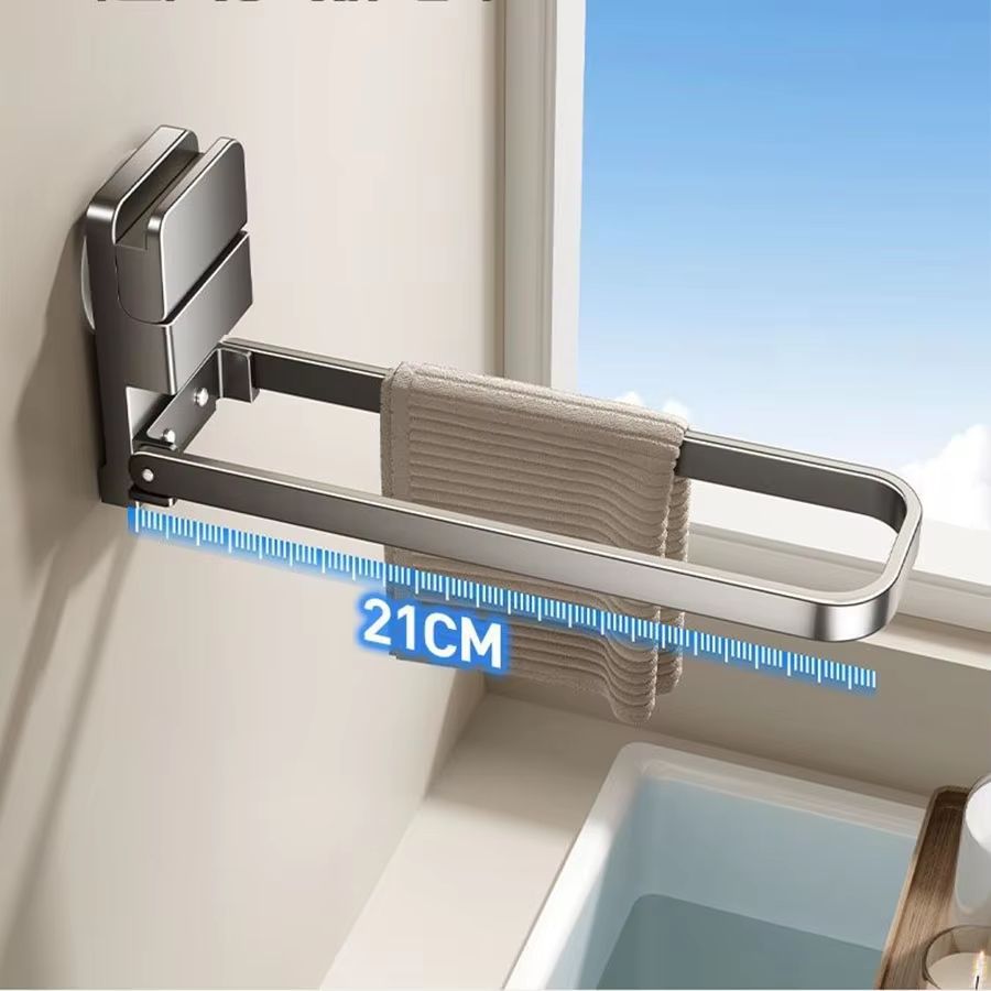 Detachable Towel Rack – Space-Saving Bathroom Organizer with Damage-Free Removal and Moisture-Resistant Design