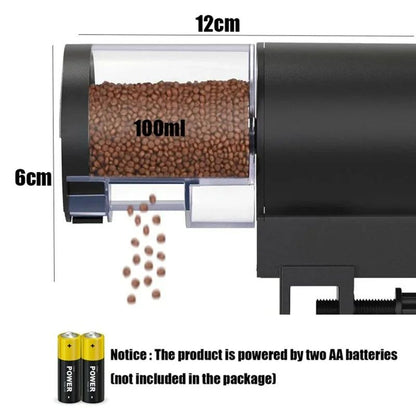 Automatic Fish Feeder with Timer – IP66 Waterproof 100ml Programmable Aquarium Food Dispenser for Fish, Turtles & Ponds