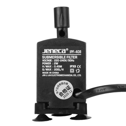 Quiet Mini Aquarium Filter & Submersible Pump (200L/H) with Oxygenation, EasyClean Internal Filter for Fresh & Saltwater