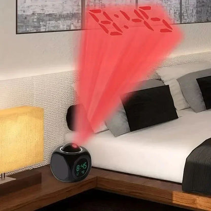 Ceiling Projection Alarm Clock with Temperature Display & Voice Talking - Snooze Digital Desk Clock