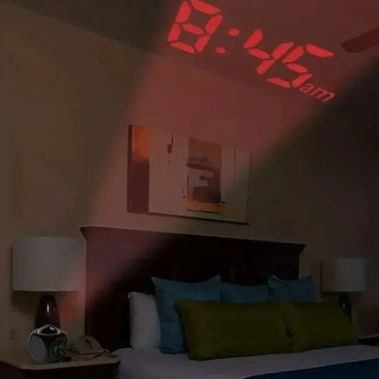 Ceiling Projection Alarm Clock with Temperature Display & Voice Talking - Snooze Digital Desk Clock