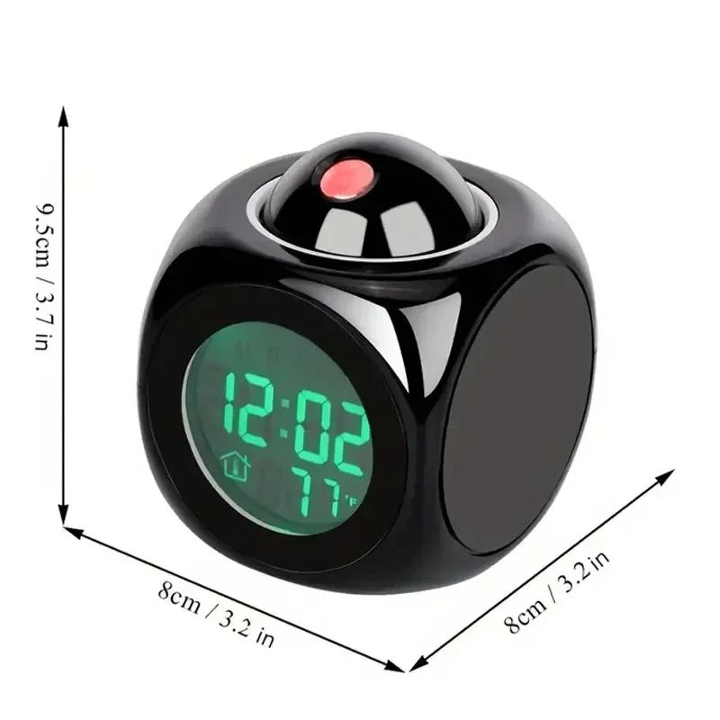 Ceiling Projection Alarm Clock with Temperature Display & Voice Talking - Snooze Digital Desk Clock