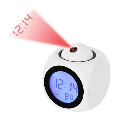 Ceiling Projection Alarm Clock with Temperature Display & Voice Talking - Snooze Digital Desk Clock