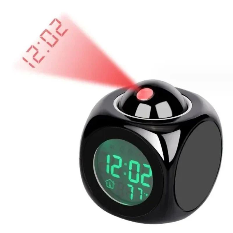 Ceiling Projection Alarm Clock with Temperature Display & Voice Talking - Snooze Digital Desk Clock