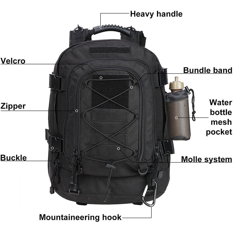 Military Tactical Backpack, Army Molle Assault Rucksack, Outdoor Hiking Travel Rucksack, Camping Hunting Backpack Men