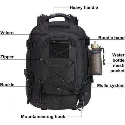 Military Tactical Backpack, Army Molle Assault Rucksack, Outdoor Hiking Travel Rucksack, Camping Hunting Backpack Men