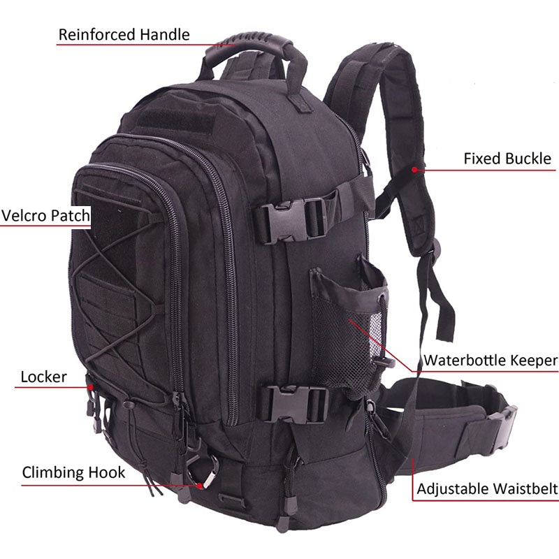 Military Tactical Backpack, Army Molle Assault Rucksack, Outdoor Hiking Travel Rucksack, Camping Hunting Backpack Men