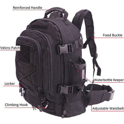 Military Tactical Backpack, Army Molle Assault Rucksack, Outdoor Hiking Travel Rucksack, Camping Hunting Backpack Men