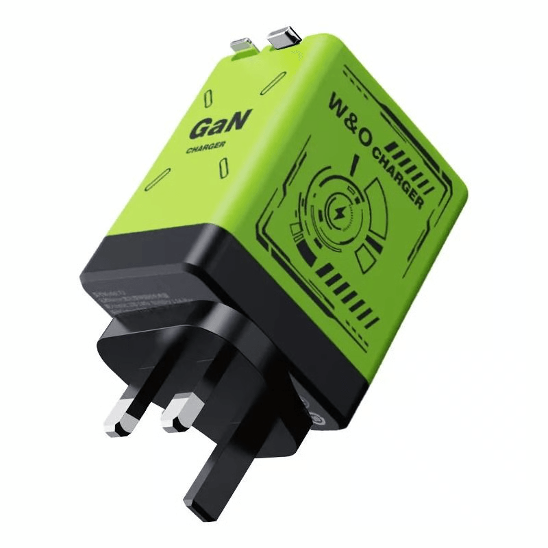 2 in 1 GaN 120W Fast Charger, Retractable Type-C & Lightning Cables for Fast, Efficient Power