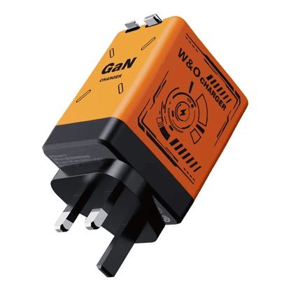 2 in 1 GaN 120W Fast Charger, Retractable Type-C & Lightning Cables for Fast, Efficient Power