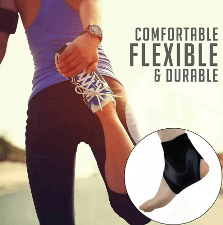 Ankle Brace Compression Sleeve Breathable Support Wrap for Running Football and Cycling text