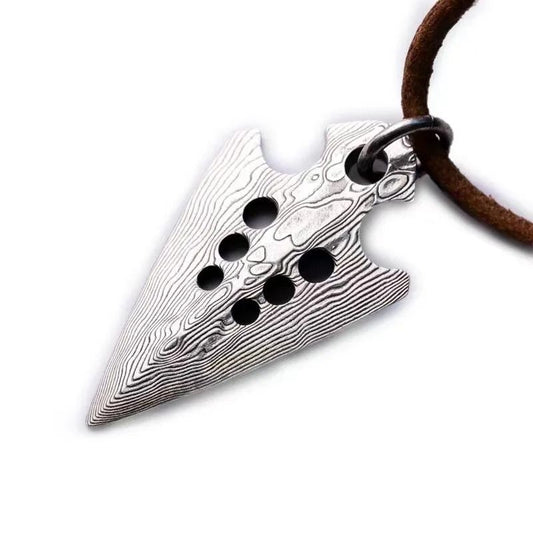 Adjustable Arrowhead Self Defense Necklace Outdoor Survival Pendant