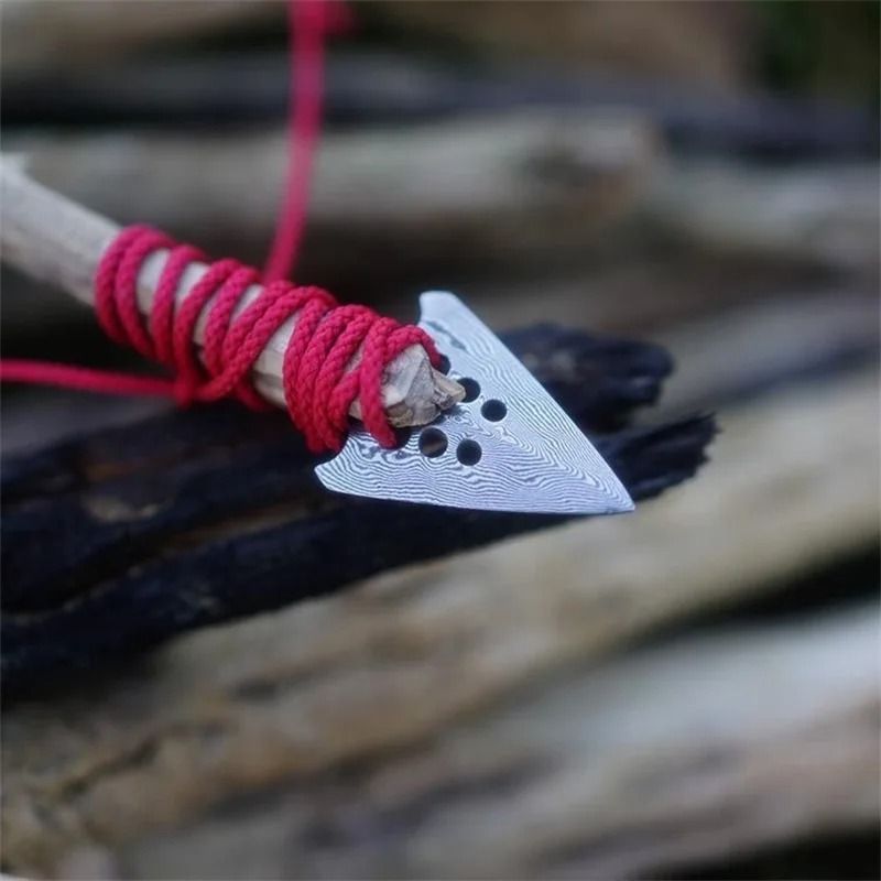 Adjustable Arrowhead Self Defense Necklace Outdoor Survival Pendant
