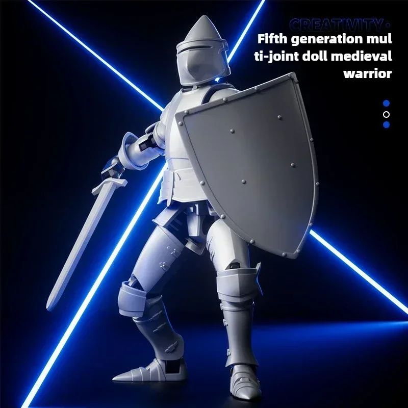 Paladin Knight 13-Joint Poseable Figure - 3D Printed Action Figure with Armor & Weapon Set