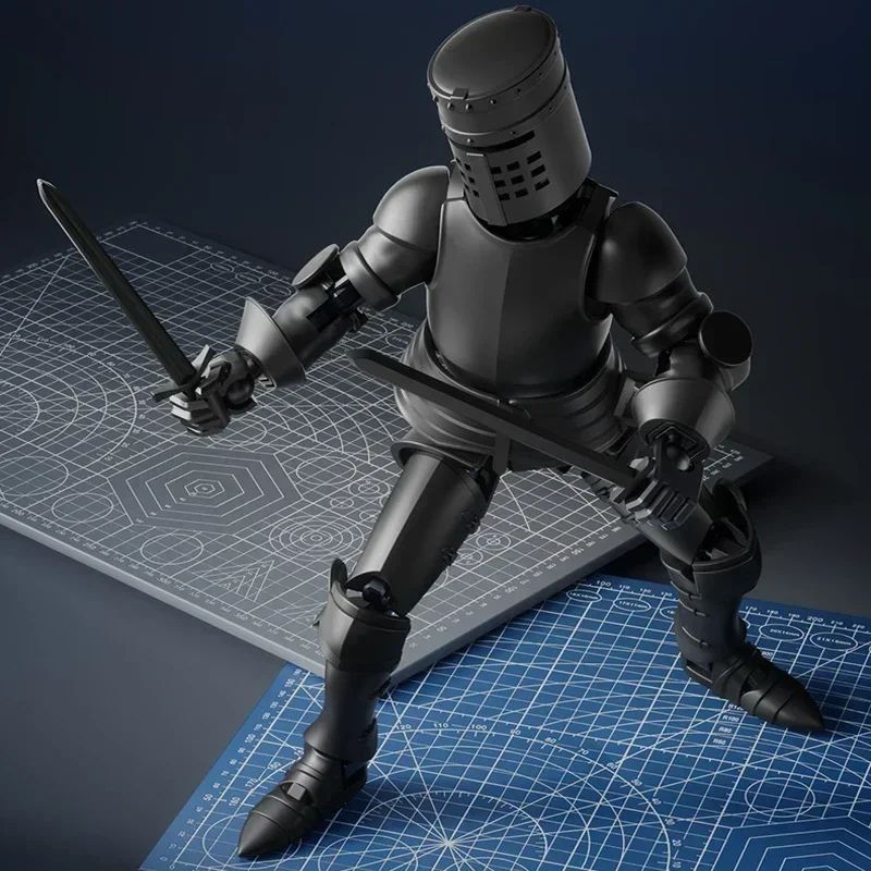 Paladin Knight 13-Joint Poseable Figure - 3D Printed Action Figure with Armor & Weapon Set
