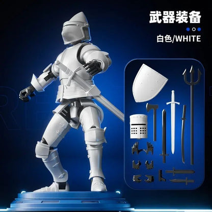 Paladin Knight 13-Joint Poseable Figure - 3D Printed Action Figure with Armor & Weapon Set