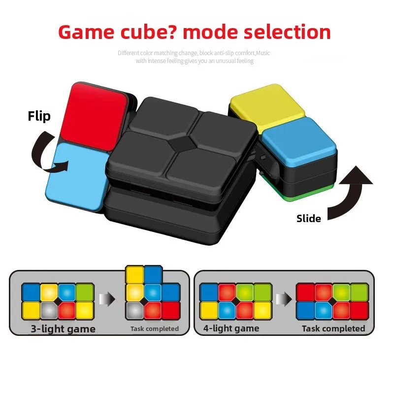 FlipSlide Smart Handheld Puzzle Game – electronic handheld game and light up fidget toy with 4 modes for fast reflex fun