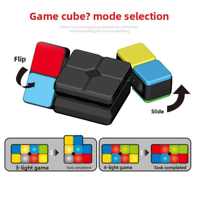 FlipSlide Smart Handheld Puzzle Game – electronic handheld game and light up fidget toy with 4 modes for fast reflex fun
