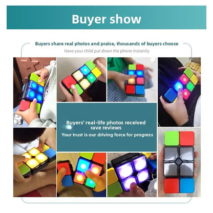 FlipSlide Smart Handheld Puzzle Game – electronic handheld game and light up fidget toy with 4 modes for fast reflex fun