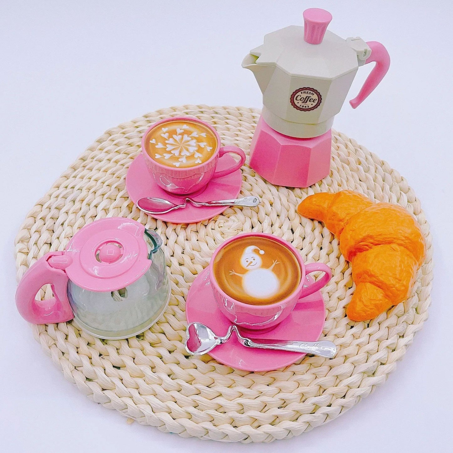 Kids Pretend Play Coffee Set with Cups & Treats – Afternoon Tea Playset for Play Kitchen Fun