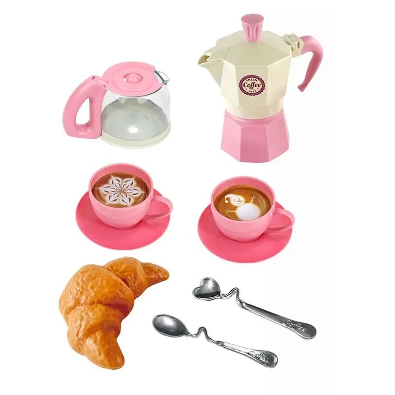 Kids Pretend Play Coffee Set with Cups & Treats – Afternoon Tea Playset for Play Kitchen Fun