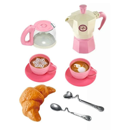 Kids Pretend Play Coffee Set with Cups & Treats – Afternoon Tea Playset for Play Kitchen Fun