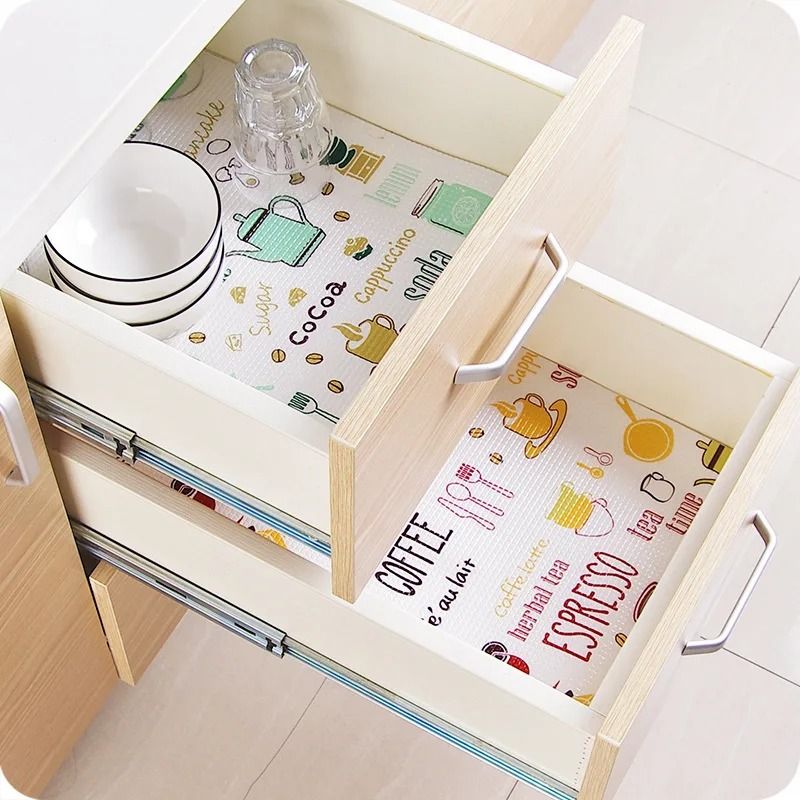Waterproof Shelf Liner Roll Cut to Fit Drawer and Cabinet Mat for Kitchen Counters