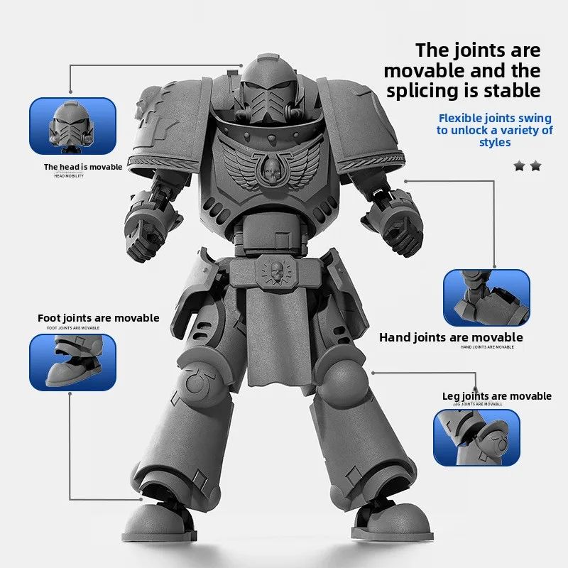 3D Printed Multi-Jointed Warrior Action Figure DIY Model Kit with Weapons – Poseable Robot Desk Toy
