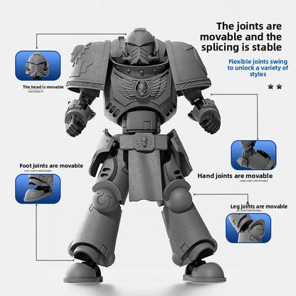 3D Printed Multi-Jointed Warrior Action Figure DIY Model Kit with Weapons – Poseable Robot Desk Toy