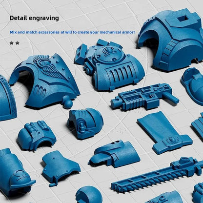 3D Printed Multi-Jointed Warrior Action Figure DIY Model Kit with Weapons – Poseable Robot Desk Toy